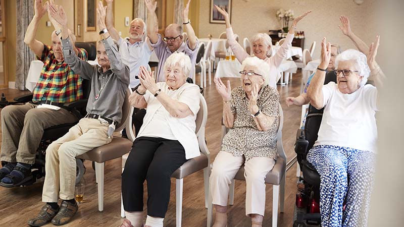Group of seniors cheering